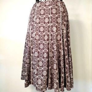 Ann Taylor Loft Pleated Swing Skirt Midi Size 0